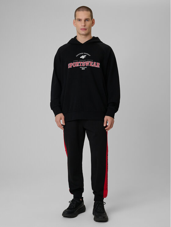 4F 4F Bluza SPORTS CLUB Czarny Loose Fit