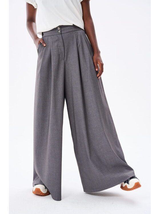 blue shadow blue shadow Spodnie damskie Vida Szary Regular Fit