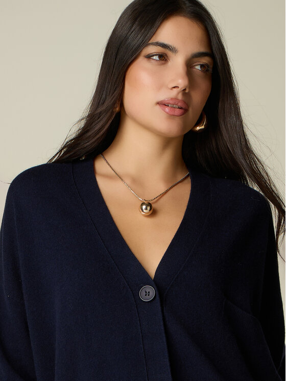 Oltre Oltre Cardigan M146E002154N034 Blu Boxy Fit