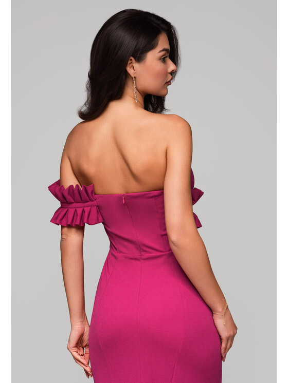 Ombre Ombre Sukienka wieczorowa LA-OM-DLR219 Różowy Regular Fit