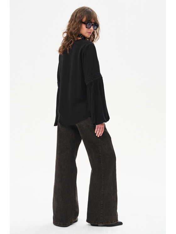 blue shadow blue shadow Bluzka Misty Czarny Regular Fit