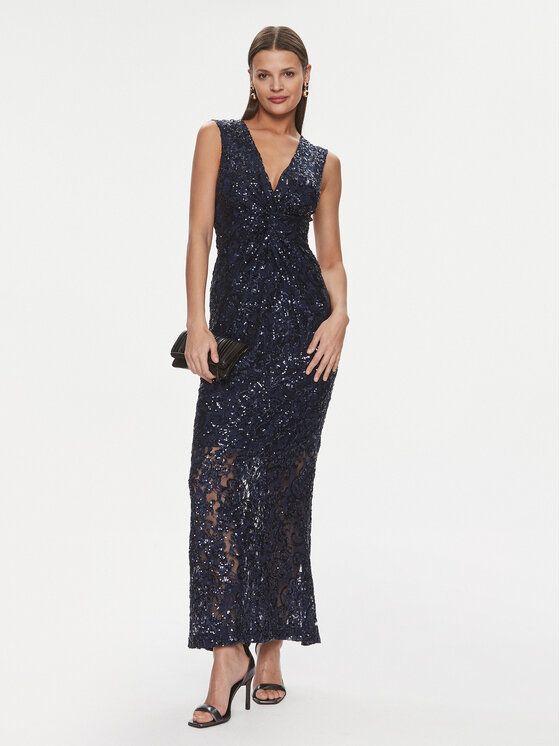 Rinascimento Rinascimento Vakarinė suknelė CFC0117530003 Tamsiai mėlyna Slim Fit
