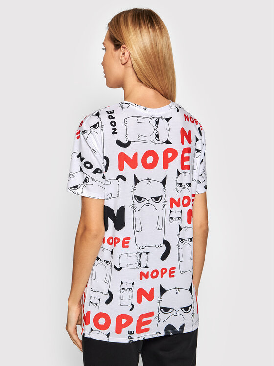 Mr. GUGU & Miss GO Mr. GUGU & Miss GO Тишърт Unisex Grumpy Nope Бял Regular Fit