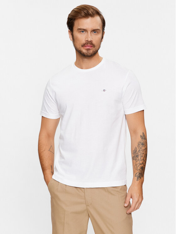 Gant T-krekls Shield 2003184 Balts Regular Fit