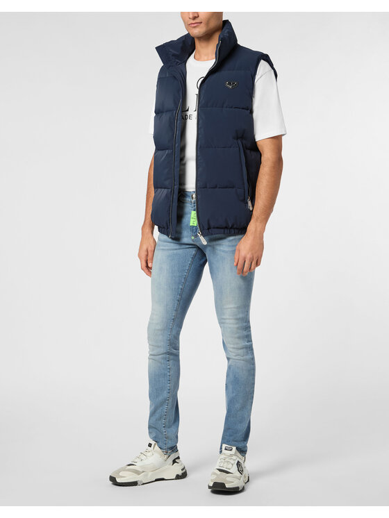 PHILIPP PLEIN PHILIPP PLEIN Kamizelka 23015 Błękitny Regular Fit