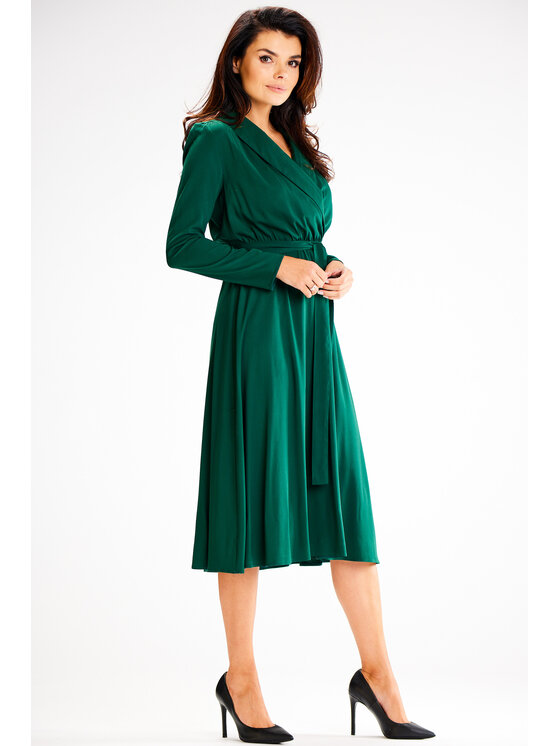 Awama Awama Letní šaty A604 Zelená Basic Fit