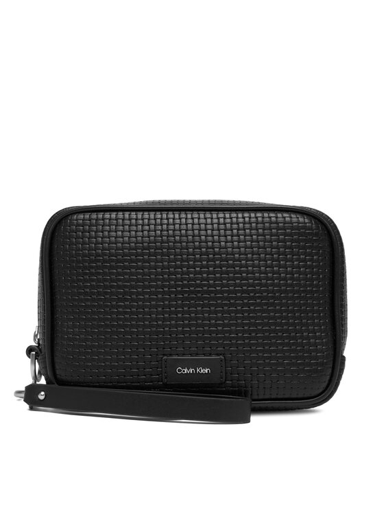 Calvin Klein Calvin Klein Taška cez rameno Embossed Woven Zip Pouch LV04D1111G Čierna