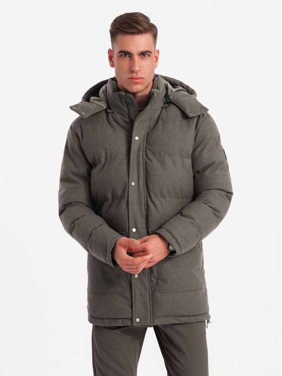 Ombre Ombre Parka OM-JALJ-0217 Khaki Regular Fit