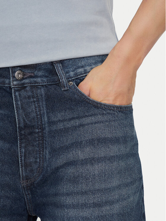 HUGO HUGO Pantaloni scurți de blugi Skate 50534641 Bleumarin Straight Fit