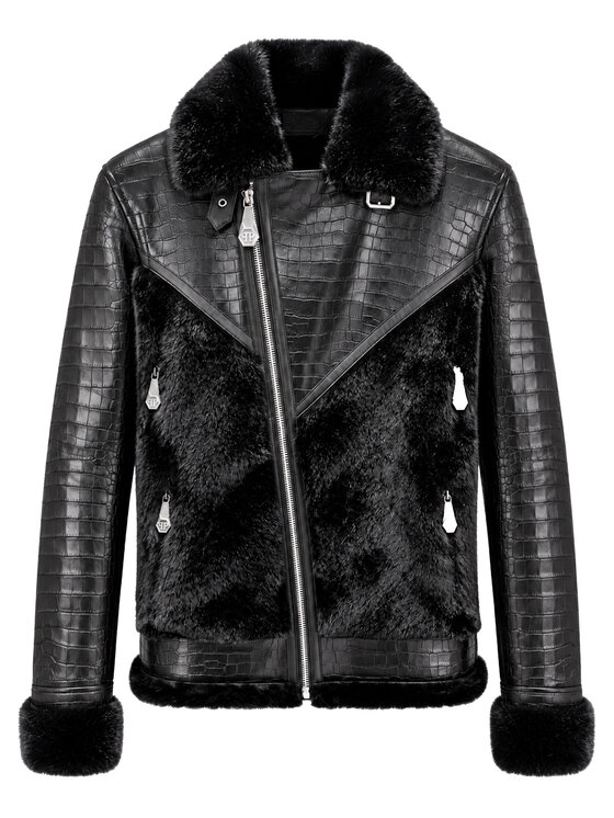 PHILIPP PLEIN PHILIPP PLEIN Ramones bunda 32077 Černá Regular Fit