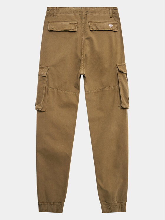 Guess Guess Hlače iz tkanine L3YB04 WE1L0 Zelena Relaxed Fit