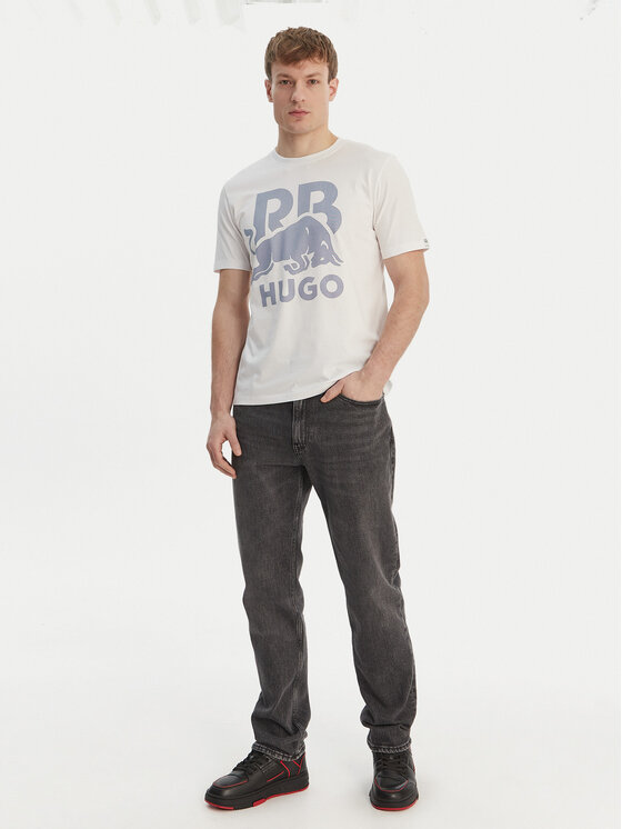 HUGO HUGO T-krekls Dlix_RB 50559696 Balts Regular Fit