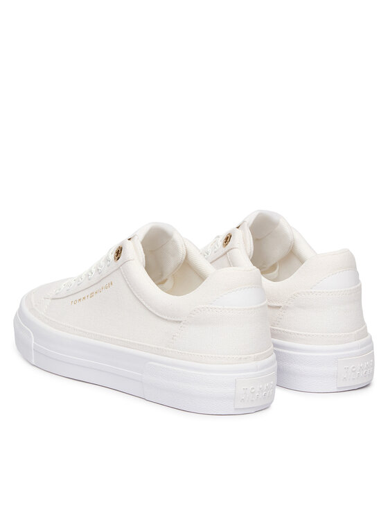 Tommy Hilfiger Tommy Hilfiger Sneakersy Th Foxing Platform Canvas FW0FW09480 Biela