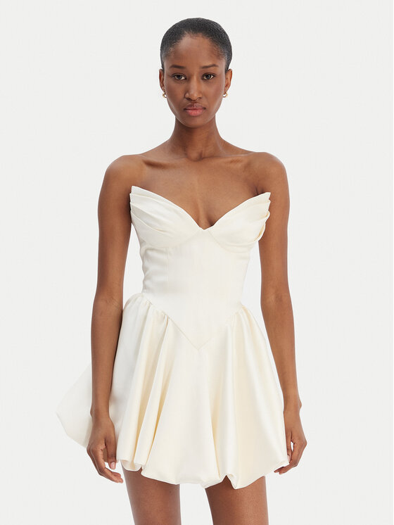 Bardot Bardot Kokteiļkleita Avella 60137DB Écru Slim Fit