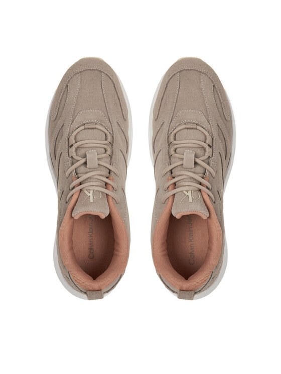 Calvin Klein Jeans Calvin Klein Jeans Tenisice Retro Tennis Low Mg Mix Media Wn YW0YW01639 Bež
