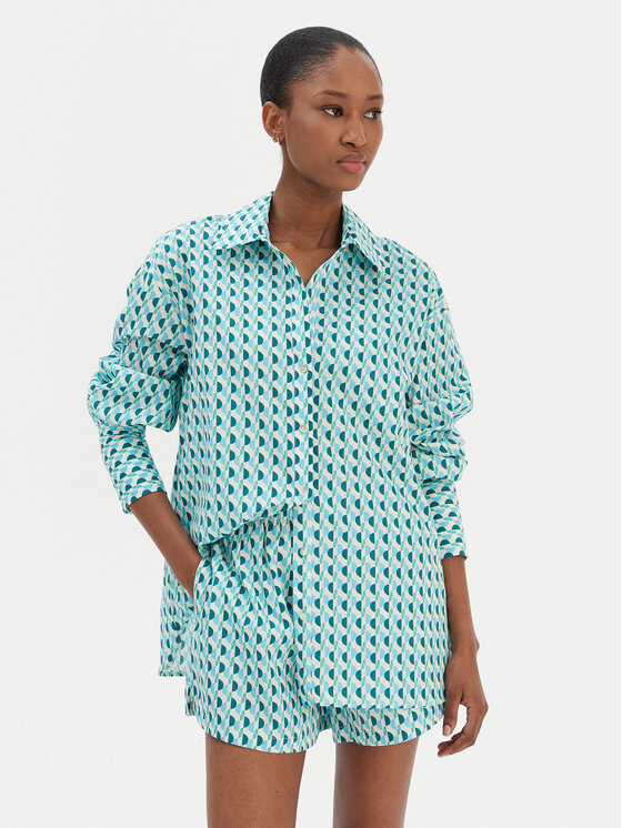 Seafolly Seafolly Košile Sorrento 55575-TO Zelená Oversize