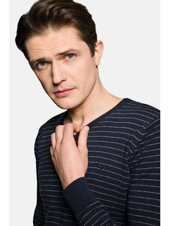 Lancerto Lancerto Sweter Shaun SW073123000009 Granatowy Regular Fit