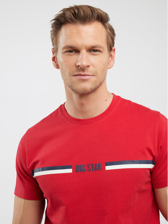 BIG STAR BIG STAR T-Shirt LEXOR Czerwony Basic Fit