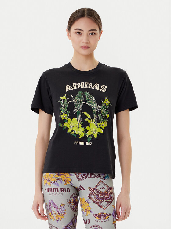 adidas adidas Póló FARM Graphic JV8609 Fekete Regular Fit