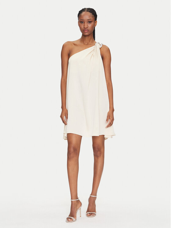 Eleh Eleh Cocktail obleka ESS250050 Écru Regular Fit