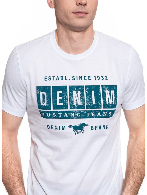 Mustang Mustang T-shirt ALEX C PRINT Bianco Regular Fit