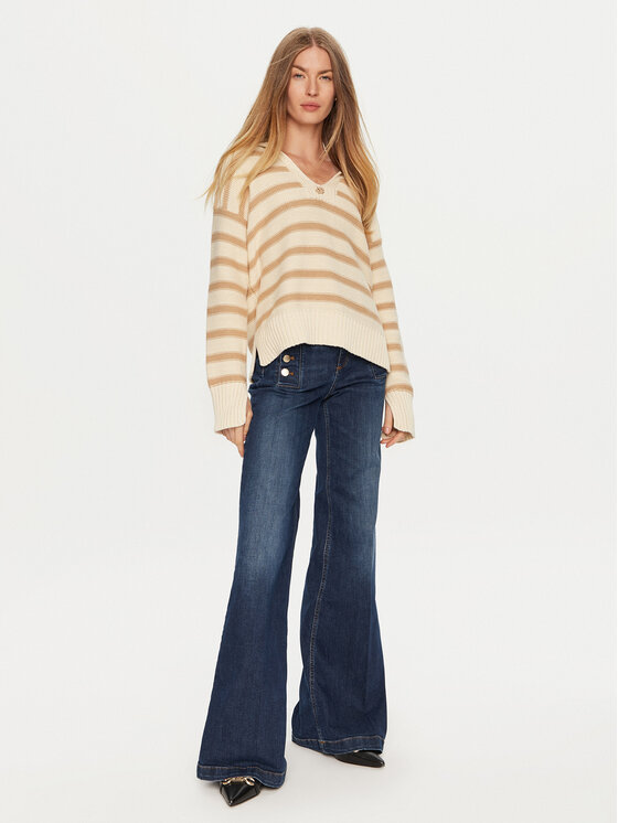 TWINSET TWINSET Pulover 241TP3210 Bež Loose Fit