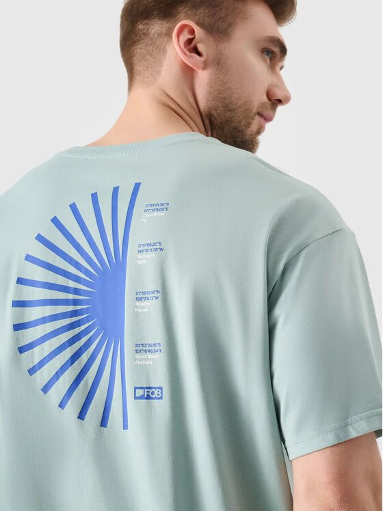4F 4F T-Shirt 4FRSS24TTSHM2543-47S Zelená Oversize