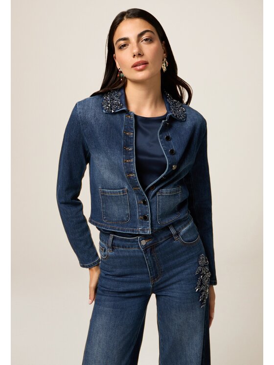 Oltre Oltre Giacca di transizione R402R002262N024 Blu Slim Fit