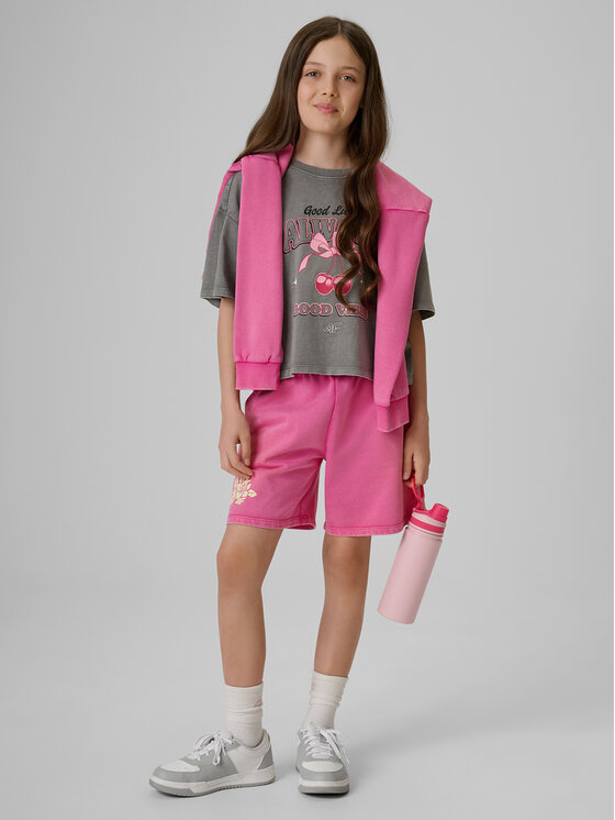 4F 4F Szorty sportowe SUMMER SPLASH Różowy Loose Fit