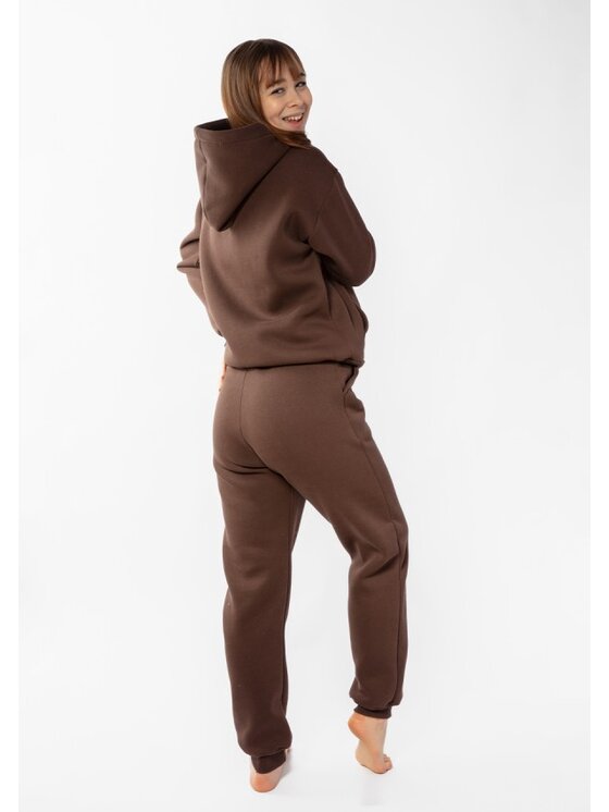 DKaren Sport DKaren Sport Komplet bluza i spodnie materiałowe Randi Brązowy Classic Fit