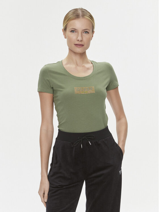 Női Póló Guess, Méret: M, Zöld, W4RI33 J1314