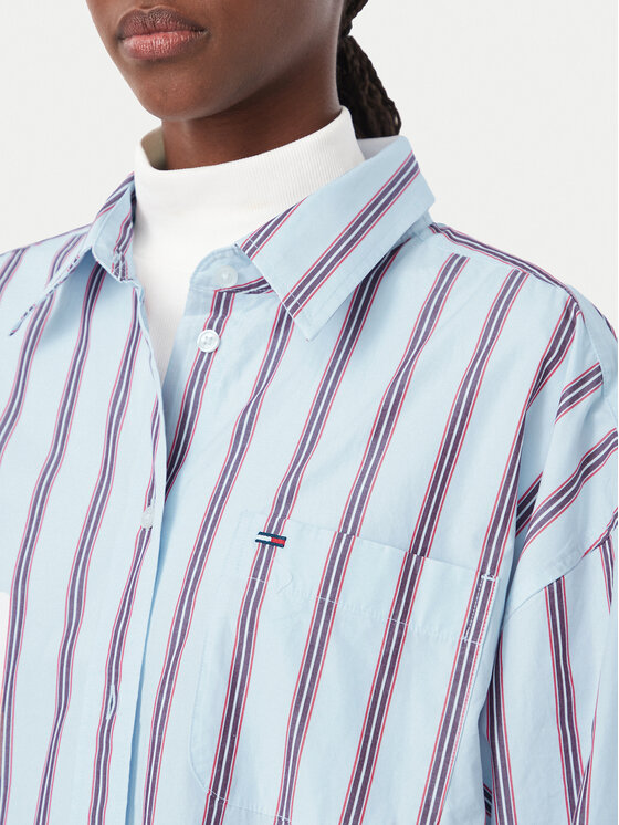 Tommy Jeans Tommy Jeans Koszula Essential DW0DW23340 Niebieski jasny Oversize