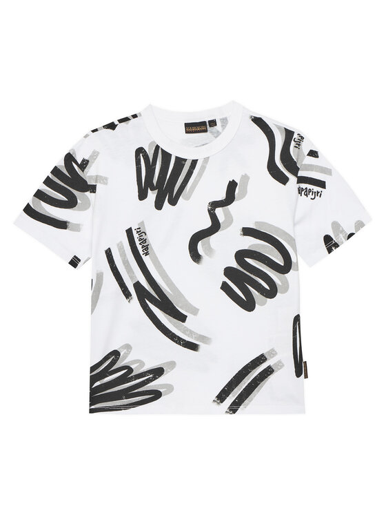 Napapijri T-shirt NP0A4IGW S Bianco Regular Fit, taglia : 12Y