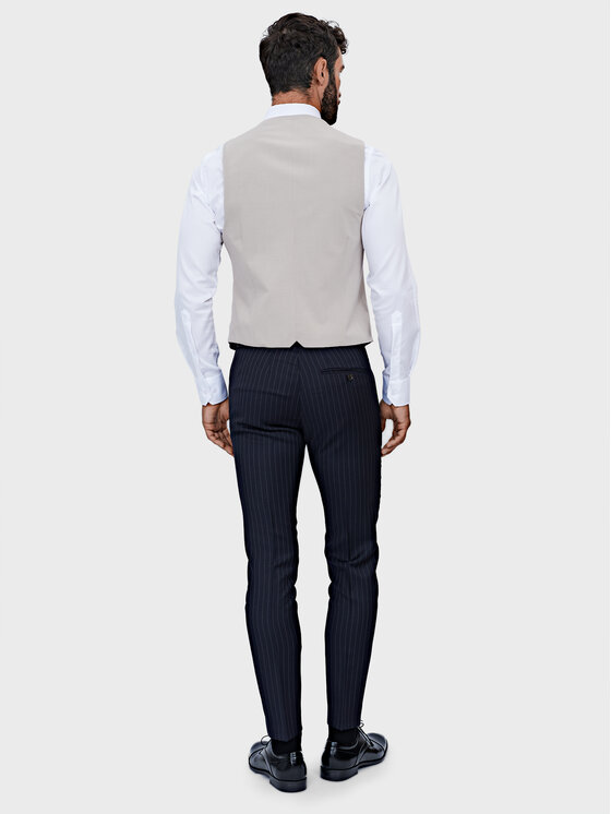 Evenemen Evenemen Kamizelka garniturowa Boston SW084 Écru Slim Fit