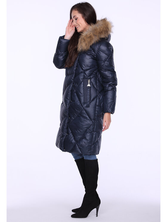 Perso Perso Kurtka damska BLH220039FXF Granatowy Regular Fit