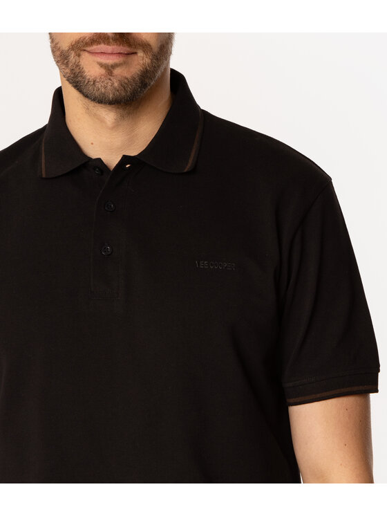 Lee Cooper Lee Cooper Polo TIE 5016 Czarny Regular Fit