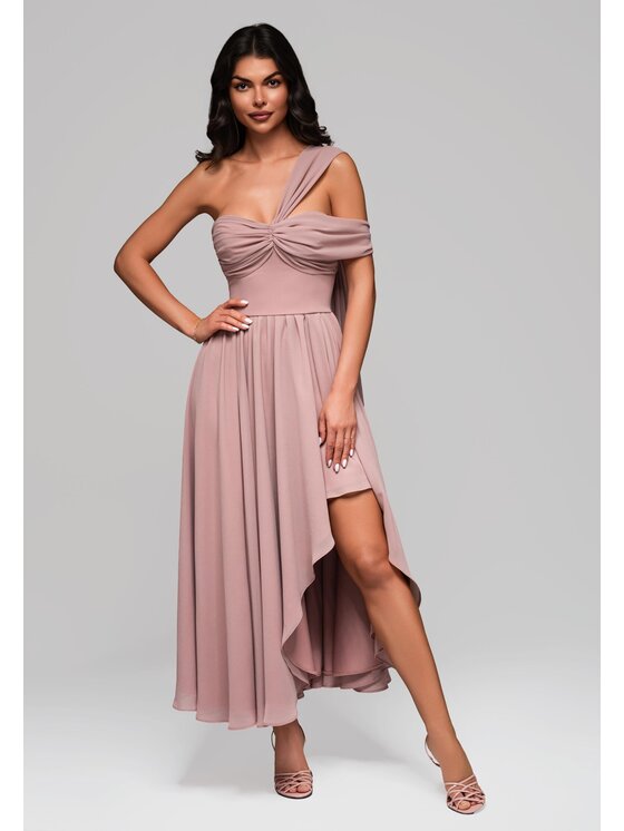 Ombre Ombre Sukienka wieczorowa LA-OM-DLR196 Różowy Regular Fit