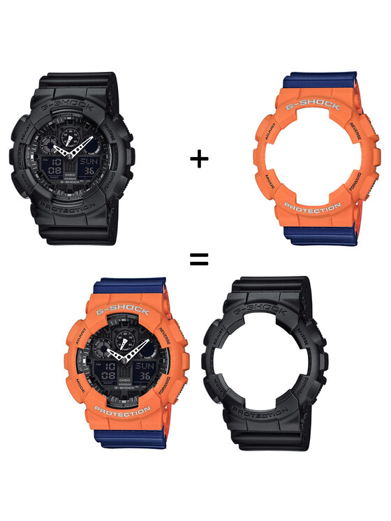 Casio Casio Zegarek SET GA-100-1A1ER + BEZEL 10589006 + PASEK 10527467 Niebieski