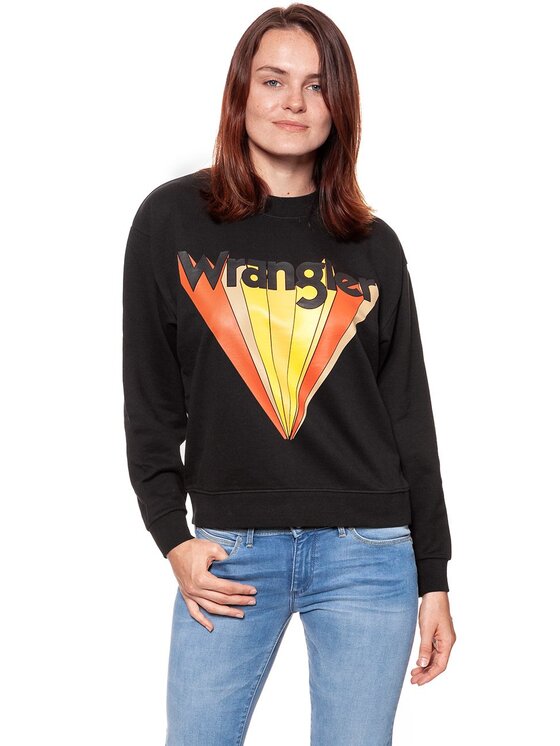 Wrangler Wrangler Bluza RETRO SWEAT Czarny Regular Fit