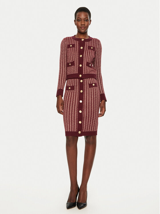 Fracomina Fracomina Пола тип молив FS24WG4004K536F8 Бордо Slim Fit