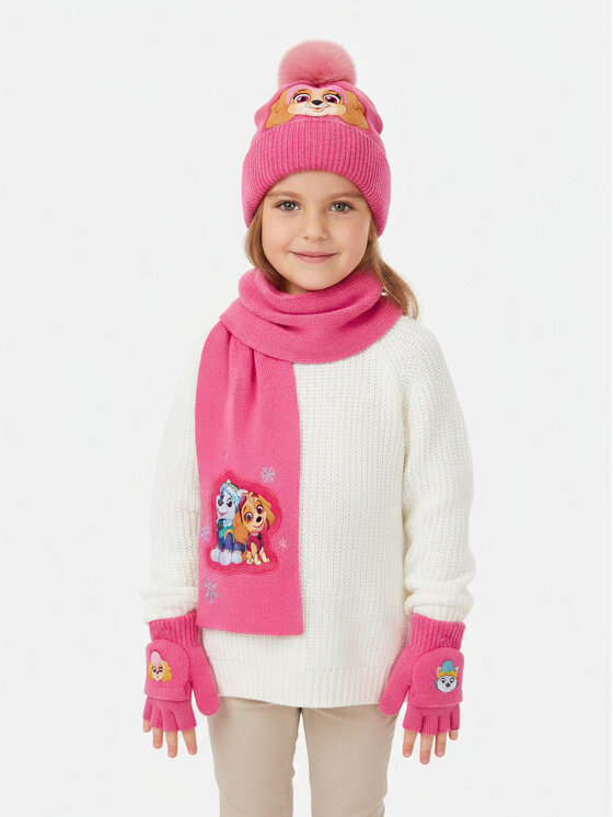 Paw Patrol Paw Patrol Комплект шапка, шал и ръкавици CEO-ACCCS-AW25-329PAW Розов