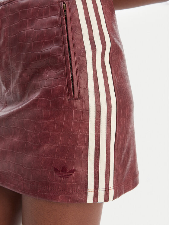 adidas adidas Fustă din imitație de piele Pleather KD8785 Vișiniu Regular Fit