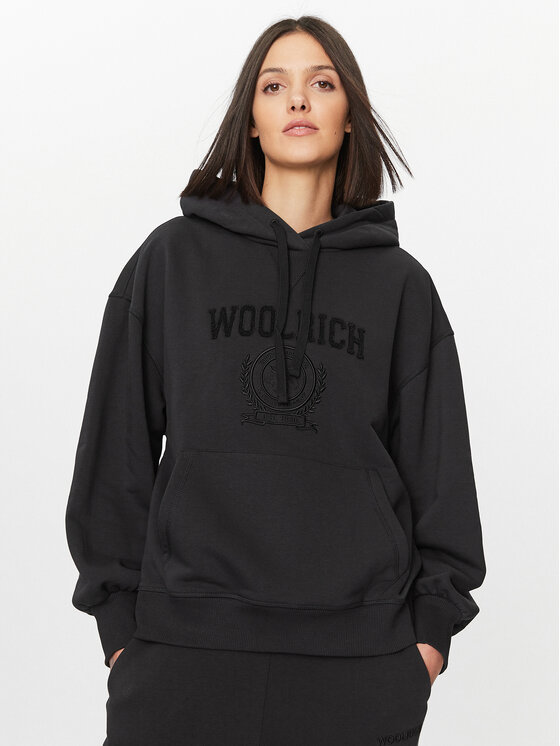Női Pulóver Woolrich, Méret: S, Fekete, Ivy Hoodie CFWWSW0123FRUT3164