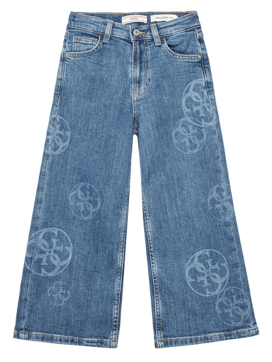 Guess Jeansy J5YA11 D4MS0 Niebieski Palazzo Fit