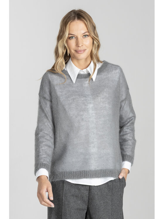 Deni Cler Milano Deni Cler Milano Sweter T-DC-S475-E5-95-80-1 Szary Regular Fit