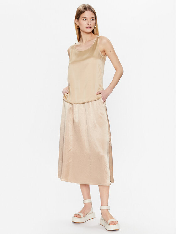 Max Mara Leisure Max Mara Leisure Midi sukně Freda 23310102 Zlatá Regular Fit