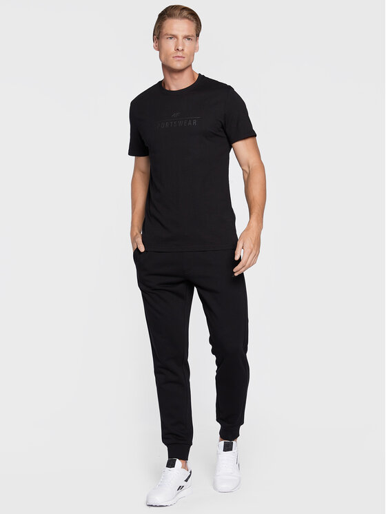 4F 4F T-Shirt H4Z22-TSM354 Czarny Regular Fit