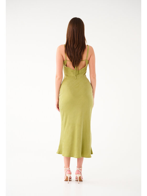 Leimann Leimann Sukienka koktajlowa Claudia Zielony Slim Fit