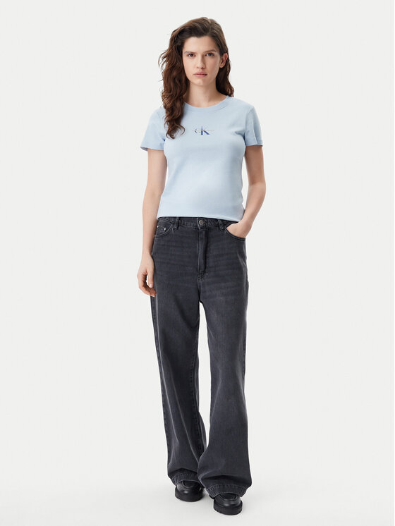 Calvin Klein Jeans Calvin Klein Jeans Tricou Gradient Monologo J20J225252 Albastru celest Slim Fit