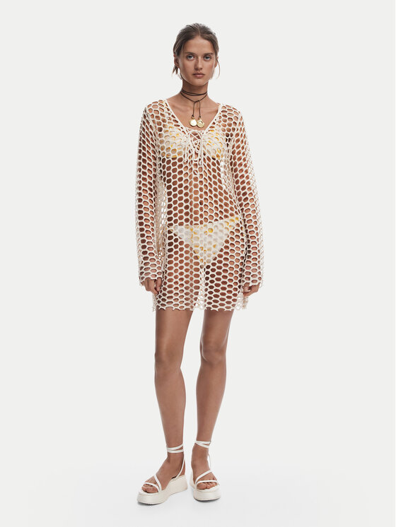 Desigual Desigual Пляжна сукня Flow 25SWMK22 Бежевий Regular Fit